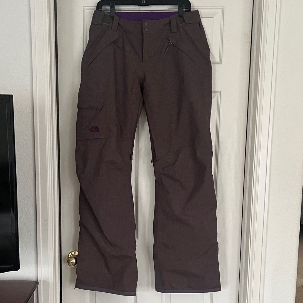 North Face Gray & Purple Snow Pants
